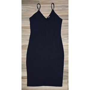 Express Black Sheath Midi Dress Spaghetti Strap